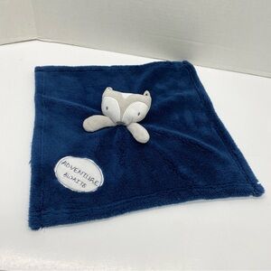 Baby Gear Gray Fox Lovey Plush Security Blanket Snuggle Blanket is Blue 15X15